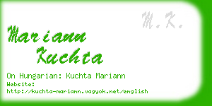 mariann kuchta business card